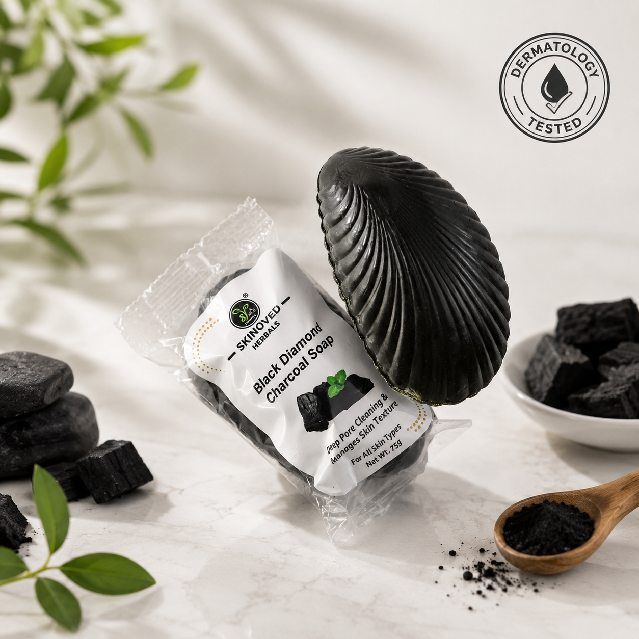 Black Diamond Charcoal Soap for Deep Cleansing & Clear-Looking Skin Skinoved Herbals