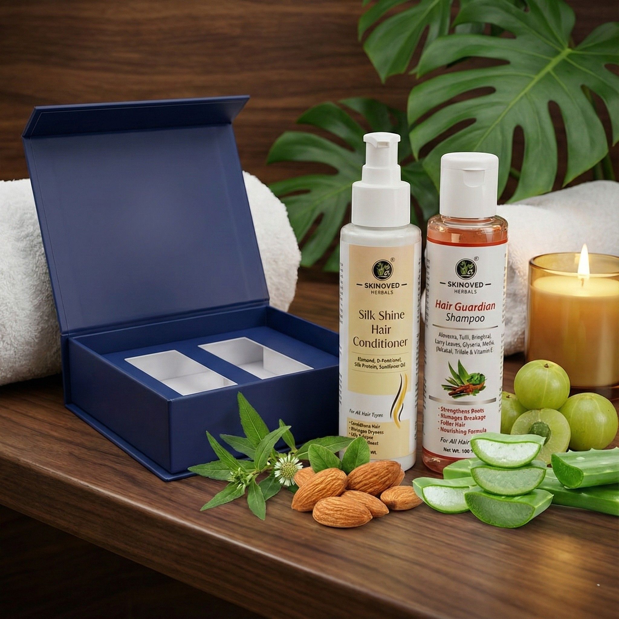 Premium Hair Care Gift Box – Hair Guardian Shampoo & Silk Shine Hair Conditioner for Strong, Smooth Hair