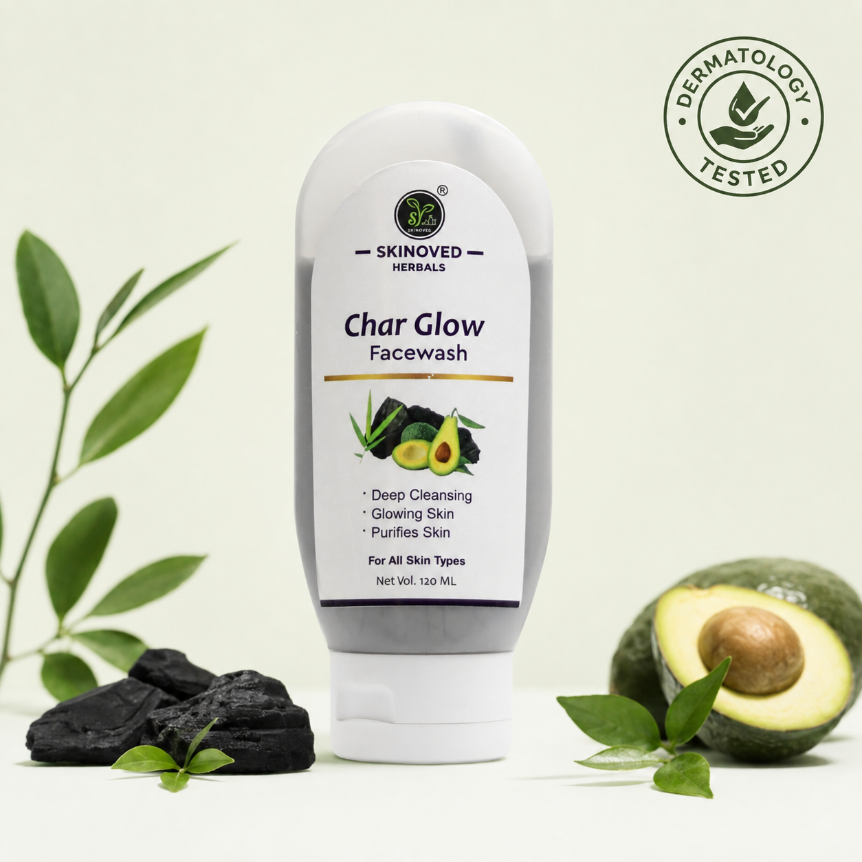 Char Glow Face Wash for Bright & Glowing Skin | Skinoved Herbals