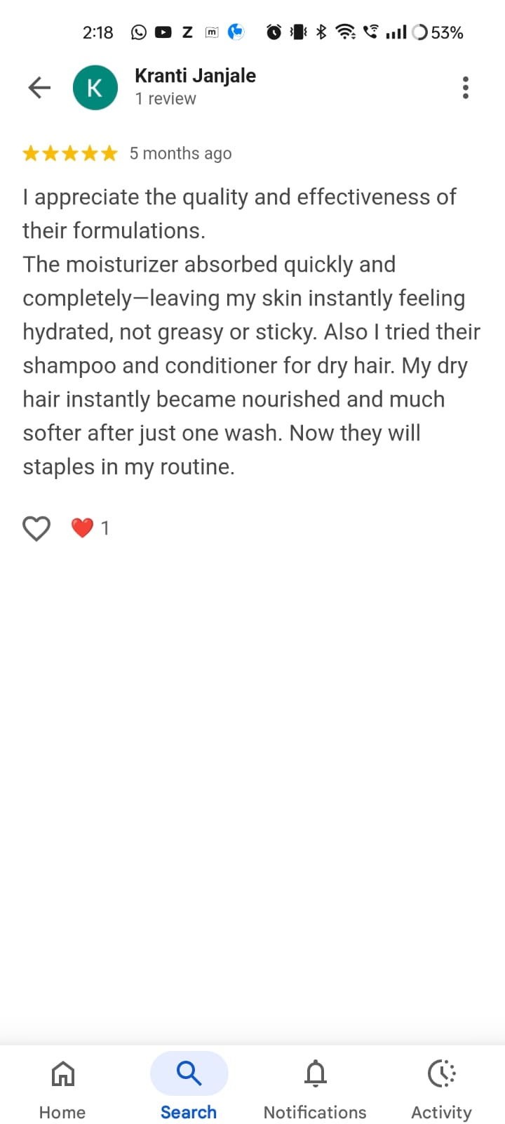 Customer Review